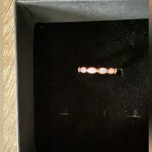 Rose Gold-Plated Opal Infinity Wedding Band Size 7 NWOT